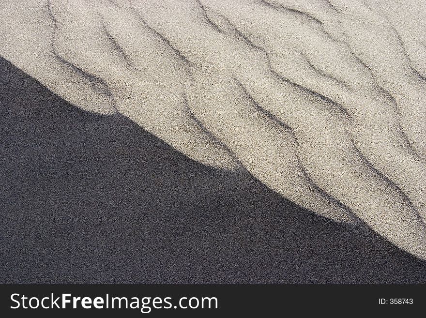 Ripples on top of a sand dune. Ripples on top of a sand dune.