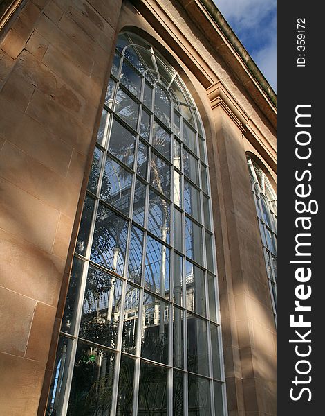 A large window in the Botanical Gardens Edinburgh. A large window in the Botanical Gardens Edinburgh.