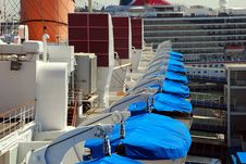 Life Boats On The Queen Mary Royalty Free Stock Photography