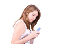Young Girl Polishing Nails Royalty Free Stock Photos Young Girl Polishing Nails Royalty Free Stock Photos