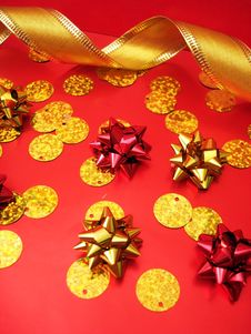 Golden Celebratory Ribbon Royalty Free Stock Photography Golden Celebratory Ribbon Royalty Free Stock Photography