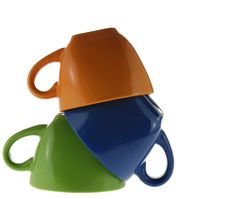 Three Turned Color Cups Stock Photography Three Turned Color Cups Stock Photography
