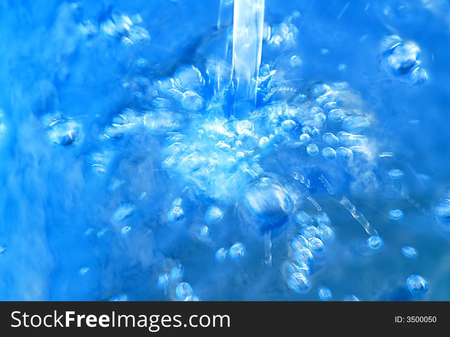 Image of blue bubbling water
