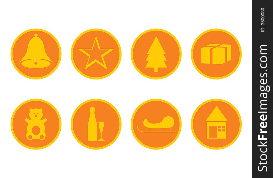 Orange christmas icons