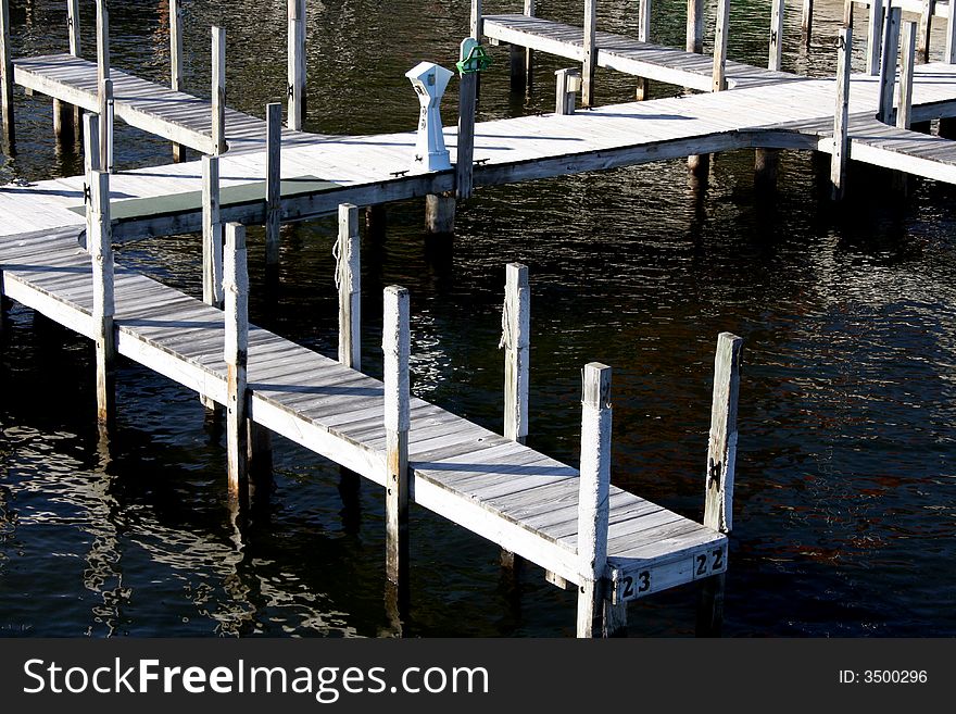 This is a boat dock taken on a lake.