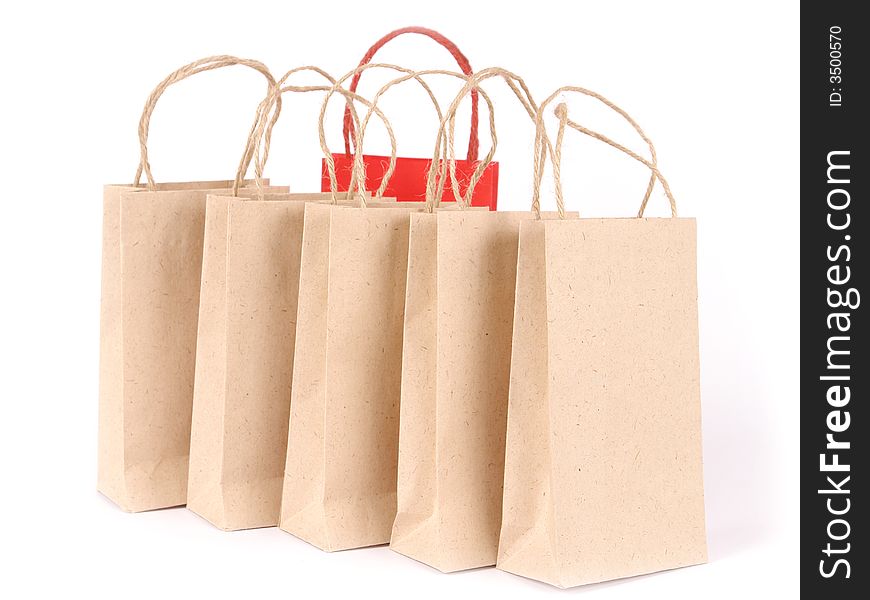 Bags for purchases on a white background. Bags for purchases on a white background.