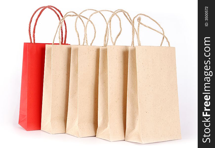 Bags for purchases on a white background. Bags for purchases on a white background.