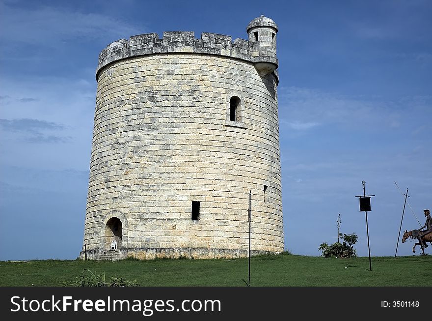 An old spanish fortification at the resort community of varadero in Cuba.