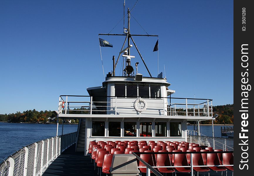 This is a photo of a boat taken in the fall.