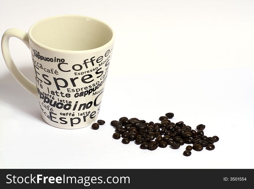 A Cup of Coffe in a white background