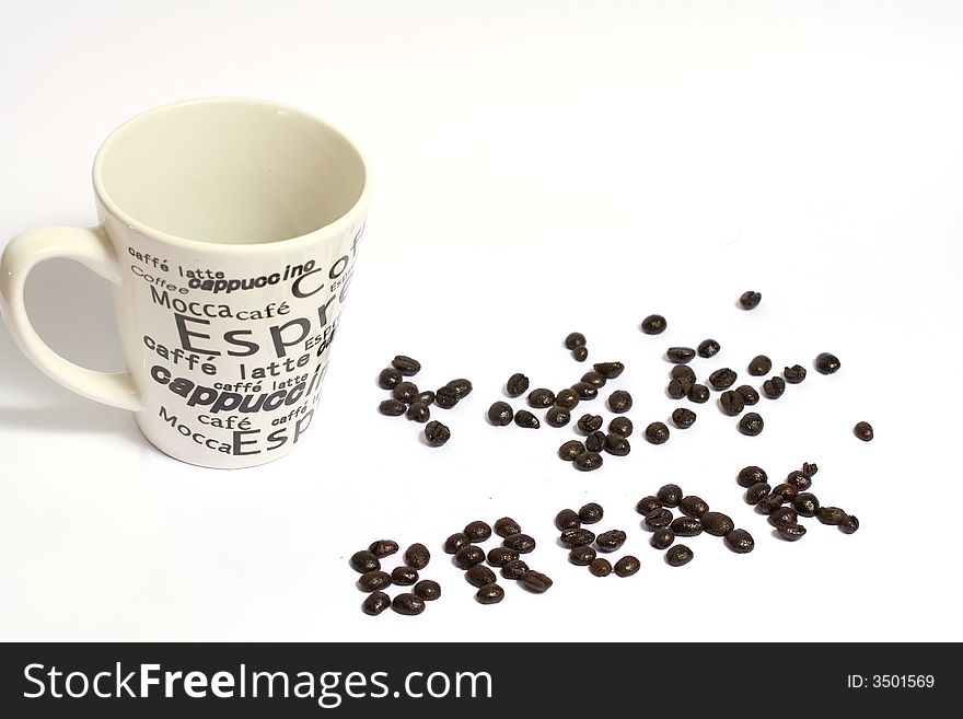 A Coffe Cup whith the word break. A Coffe Cup whith the word break