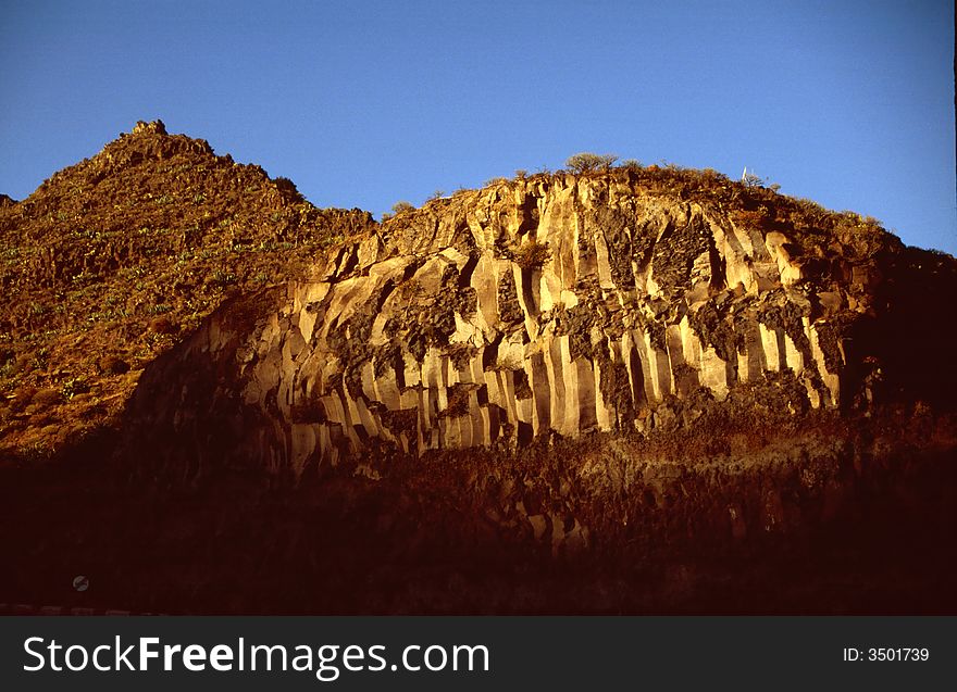 Basalt pillars in the Valle Gran Rey (Gomera)