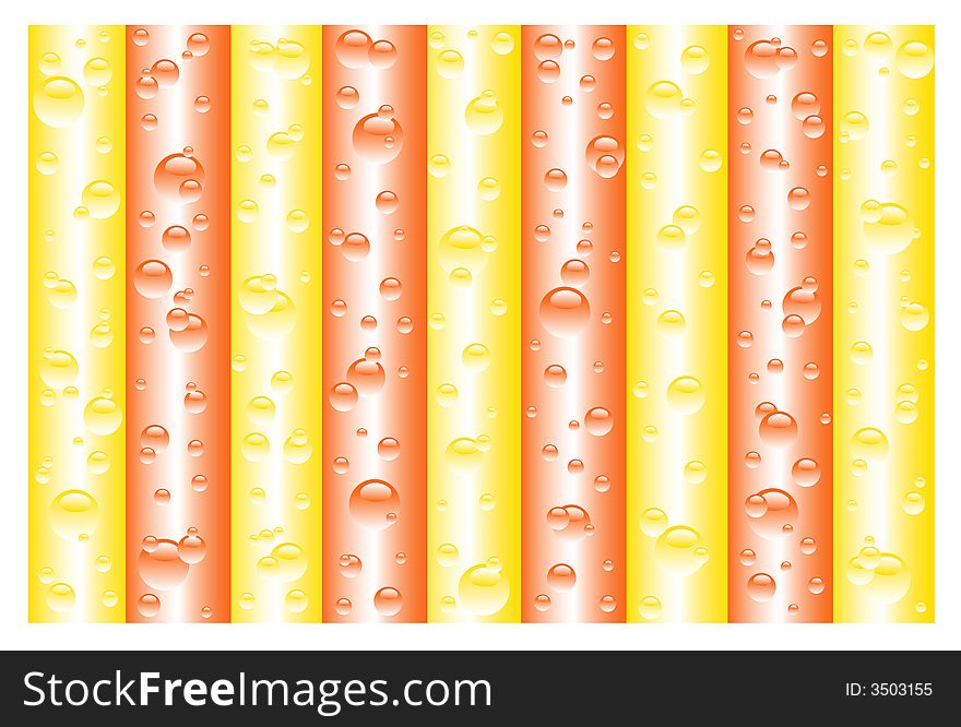 Illustration of water bubbles, yellow, orange