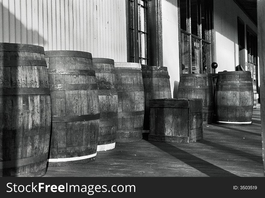 Black and White barrels barrel verandah