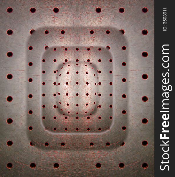 Kaleidoscopic pattern of metallic optical stage with holes. Kaleidoscopic pattern of metallic optical stage with holes