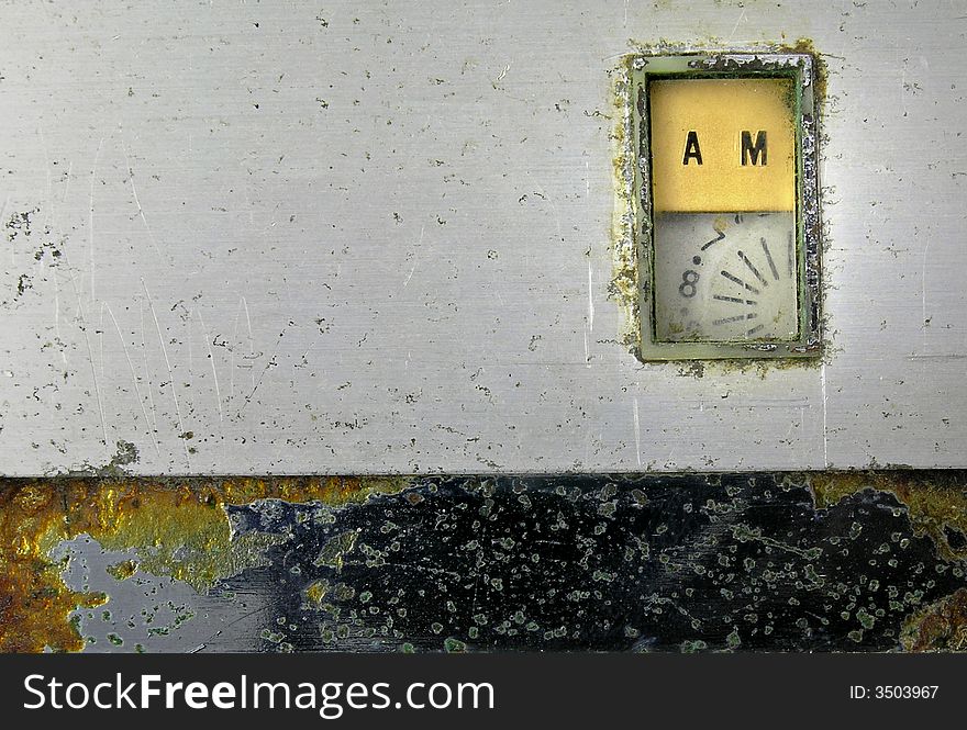 Close up of old am radio