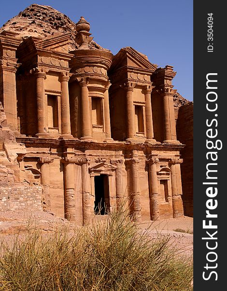 Monastery in ancient Petra, Jordan