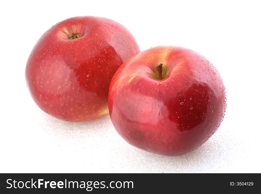 Two apples isolated on the white