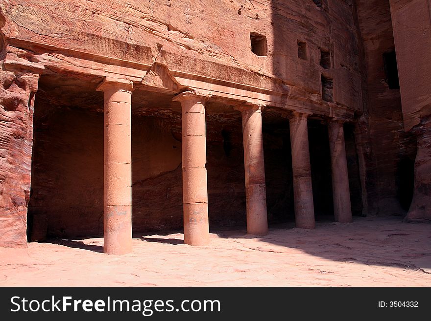 Nabatean tomb in Petra, Jordan