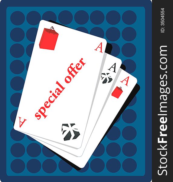 Illustration of Special offer through playing cards.