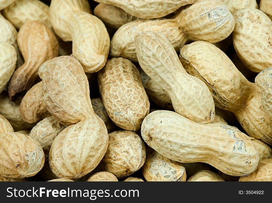 Close-up of lots of peanuts for backgrounds