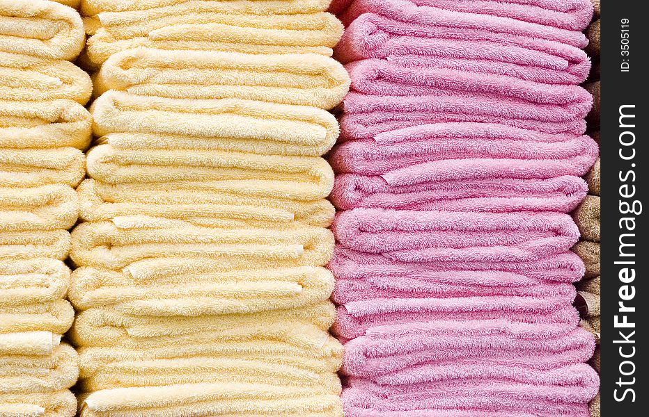 Yellow And Pink Towels