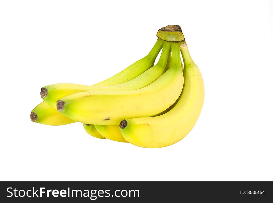 A bunch of bananas isolated on white. A bunch of bananas isolated on white