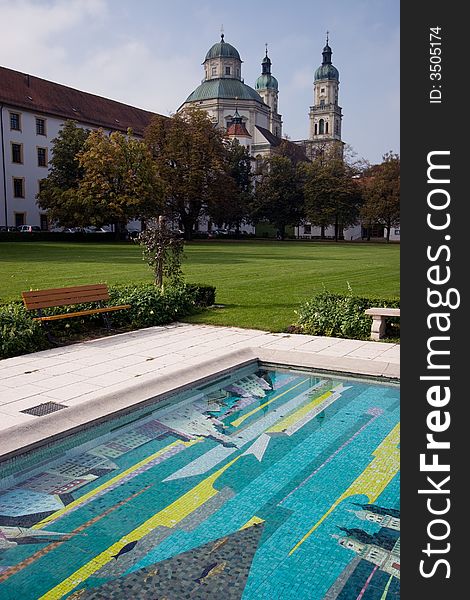 Kempten Basilica and Castle grounds. Southern Bavaria, Germany.