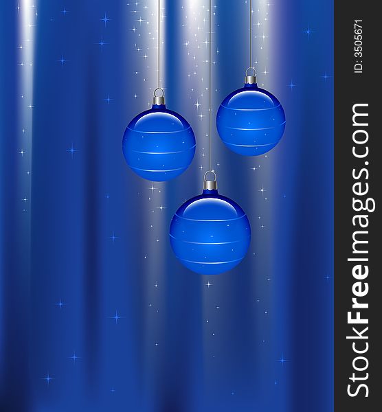 Shiny Christmas balls on stars background, illustration. Shiny Christmas balls on stars background, illustration