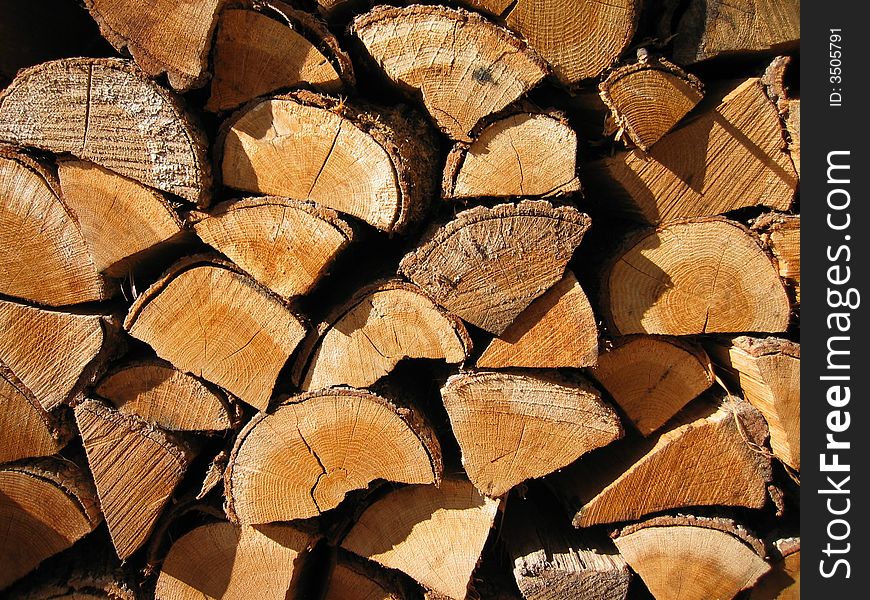 A stere of chopped wood for winter. A stere of chopped wood for winter