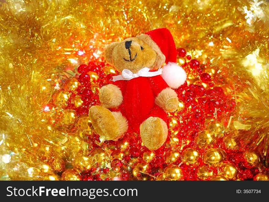 Christmas toy - bear in sparkle christmas decoration