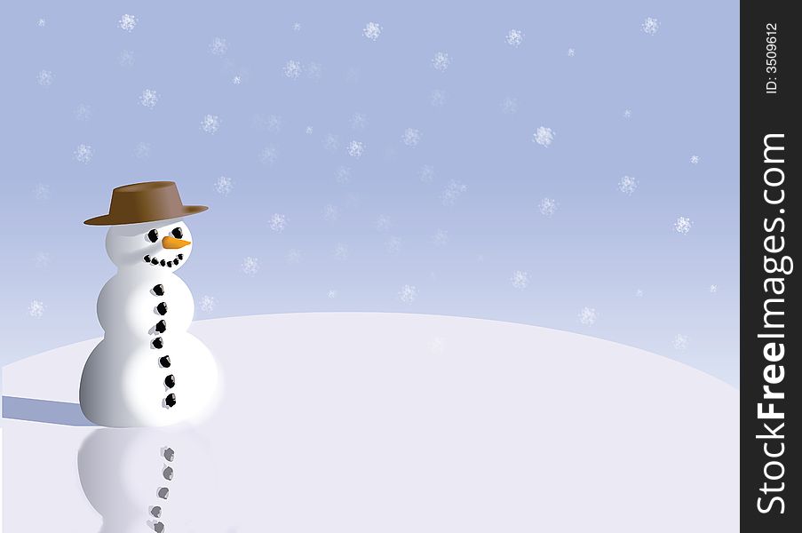 A Snowman on a christmas day. A Snowman on a christmas day