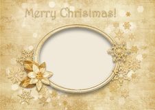 Vintage Christmas Background With Golden Decorations Stock Photography Vintage Christmas Background With Golden Decorations Stock Photography