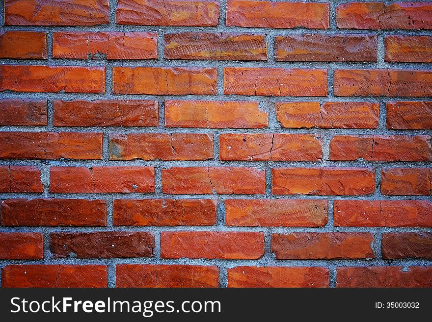 Bricks texture detail with red and brown new bricks