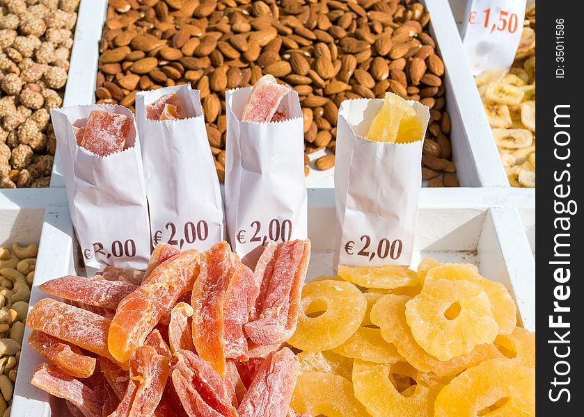 Sale Of Various Nuts And Sweets