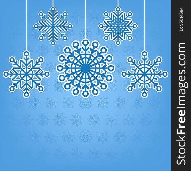 Decorative Snowflakes Postcard With Place For Text