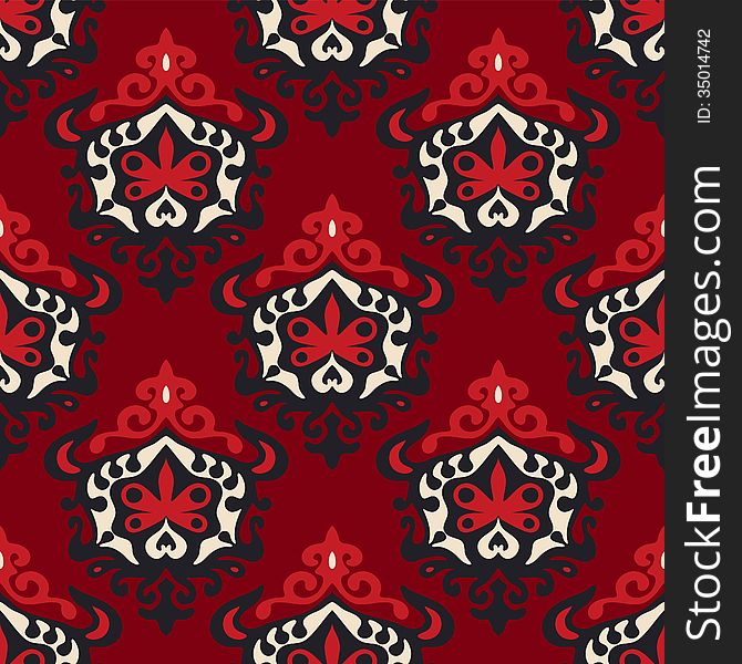 Damask Red Royal seamless pattern Vector illustration. Damask Red Royal seamless pattern Vector illustration