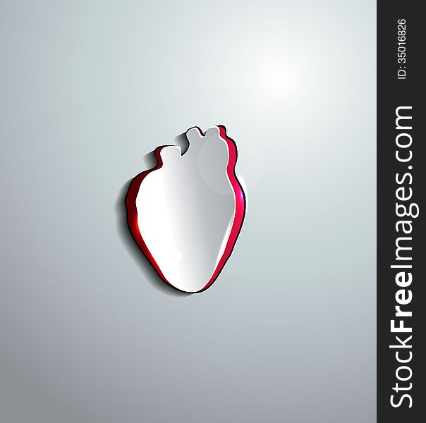 Human heart abstract design. Medical background. Cut out of paper human heart. Human heart abstract design. Medical background. Cut out of paper human heart.