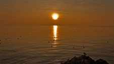 Sunset On The Bay Of Trieste Royalty Free Stock Photography Sunset On The Bay Of Trieste Royalty Free Stock Photography