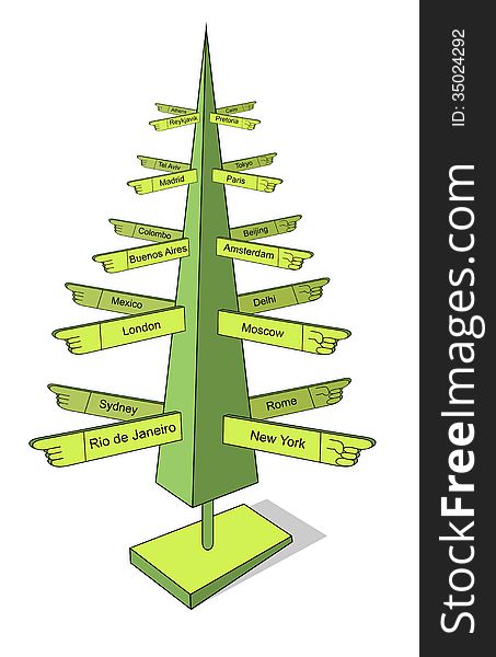 Original fir with pointer branches. Original fir with pointer branches