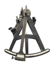 Vintage Sextant Isolated. Stock Photo
