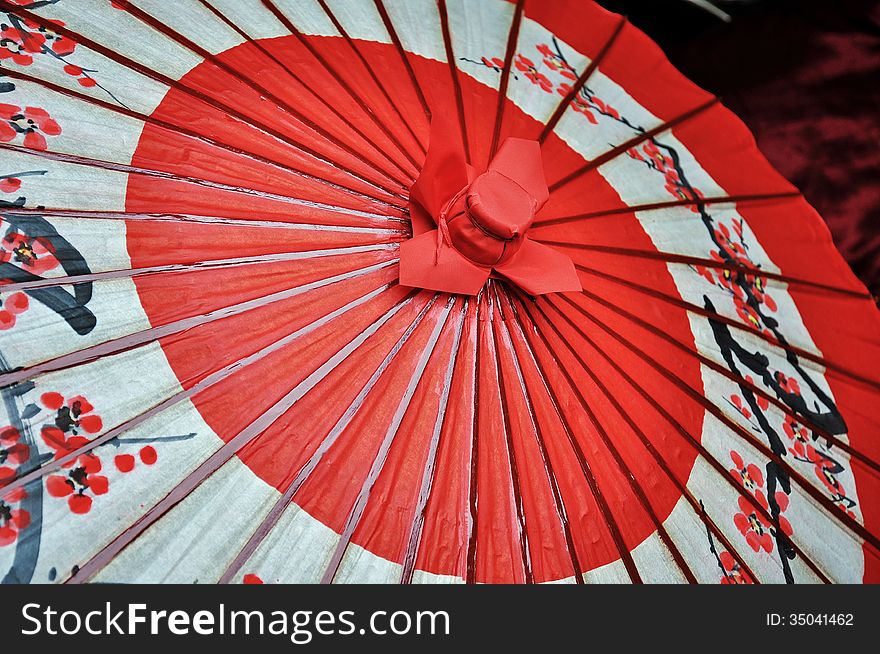 Red And Black Japanese Umbrella