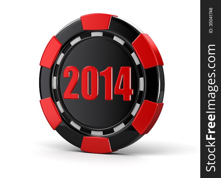 Casino chip 2014. Image with clipping path. Casino chip 2014. Image with clipping path
