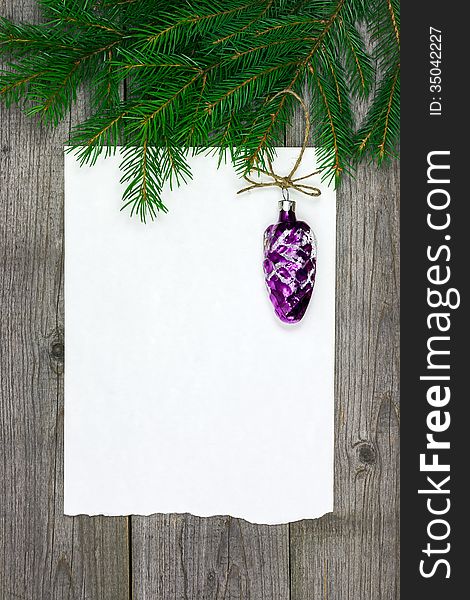 Christmas card with fir branch