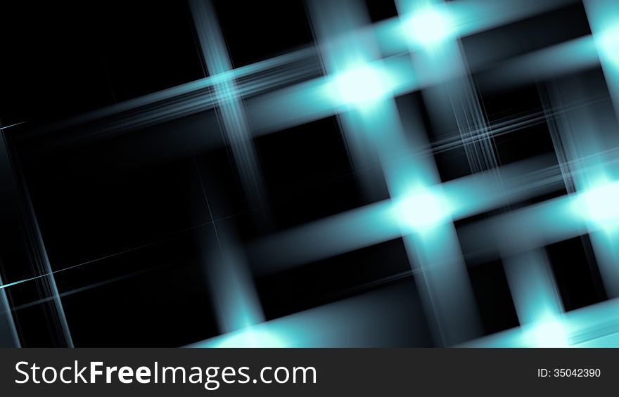 Abstract background of blue flashing stars on a black background. Abstract background of blue flashing stars on a black background