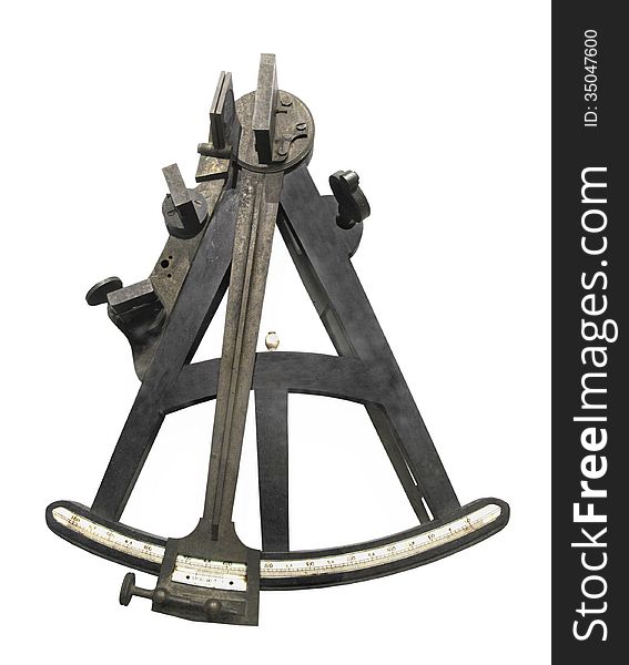 Vintage Sextant Isolated.