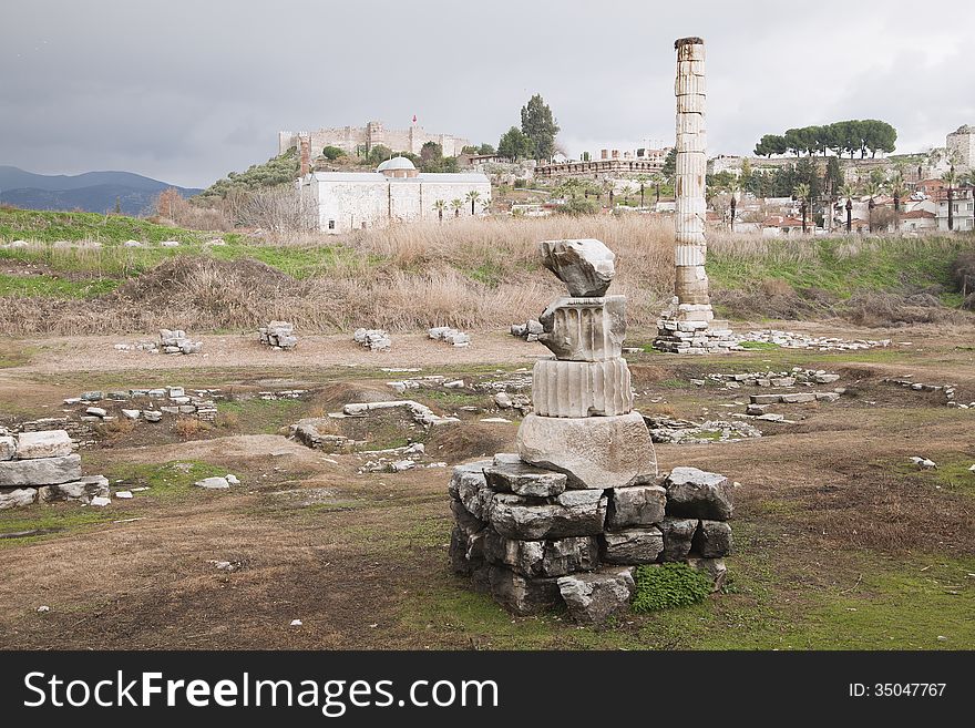 Ruins of Artemision in Ephesus, Turkey