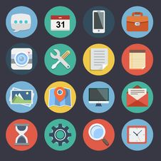 Flat Icons Set 1 Royalty Free Stock Images