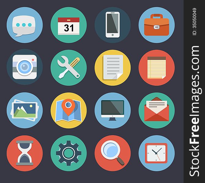 Flat Icons for Web and Applications Set 1. Flat Icons for Web and Applications Set 1