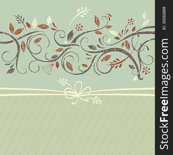 Decorative background with plant elements and space for your text